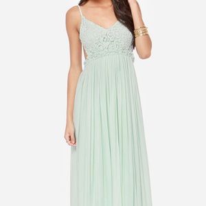 Crocheted Mint Maxi Dress